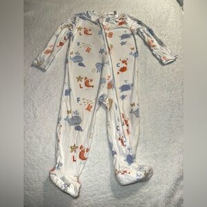 Angel Dear Coastal ABCs 2 way zippie, size 6-9 mos, some pilling on front